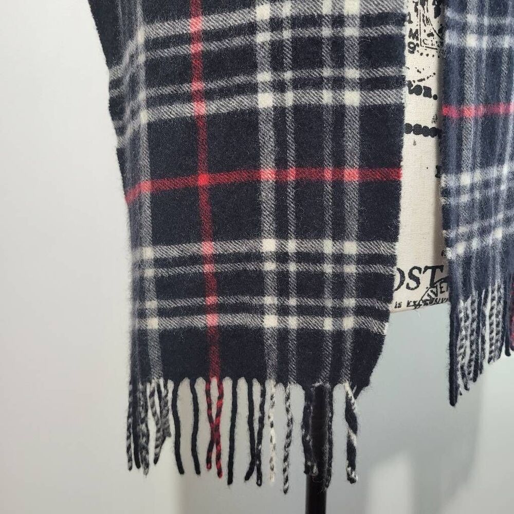 100% cashmere plaid wide scarf Charter Club brand academia goth old money quiet - Picture 3 of 7